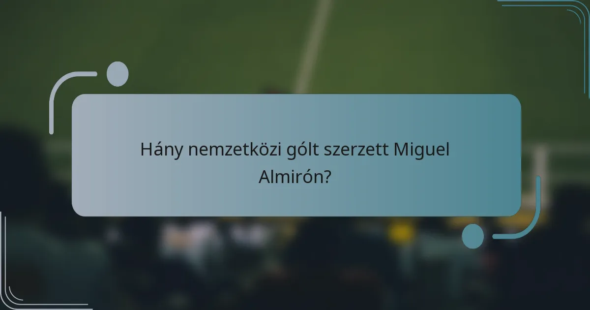 Hány nemzetközi gólt szerzett Miguel Almirón?