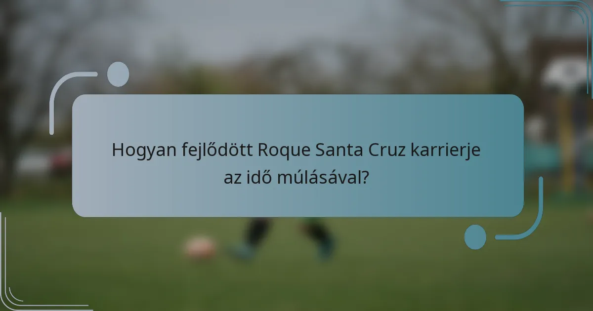 Hogyan fejlődött Roque Santa Cruz karrierje az idő múlásával?