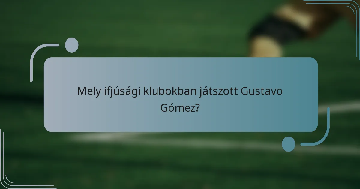 Mely ifjúsági klubokban játszott Gustavo Gómez?