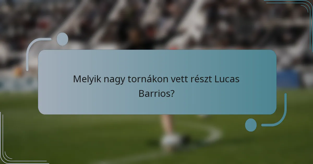 Melyik nagy tornákon vett részt Lucas Barrios?