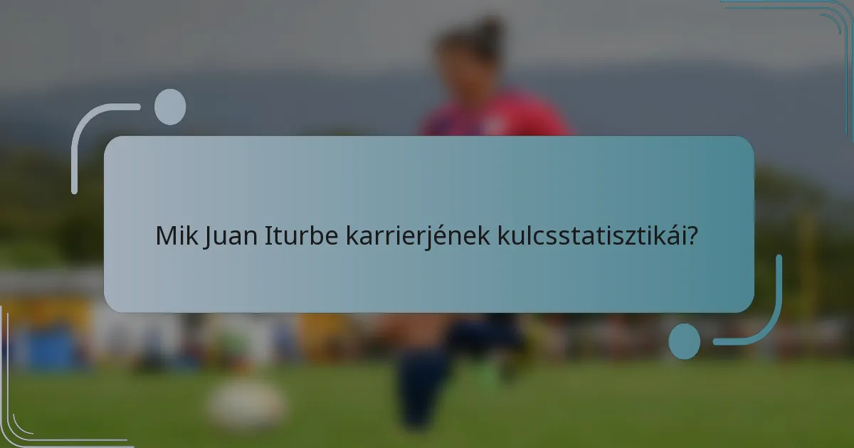 Mik Juan Iturbe karrierjének kulcsstatisztikái?